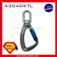 A304DKTL 25kN Aluminium Swivel Load Indicator Snap Twist Lock Haken Karabiner